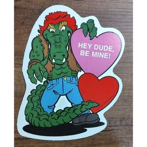 Vintage TMNT 1990 Mirage Studios Valentine's Day Decorating Sign Gator